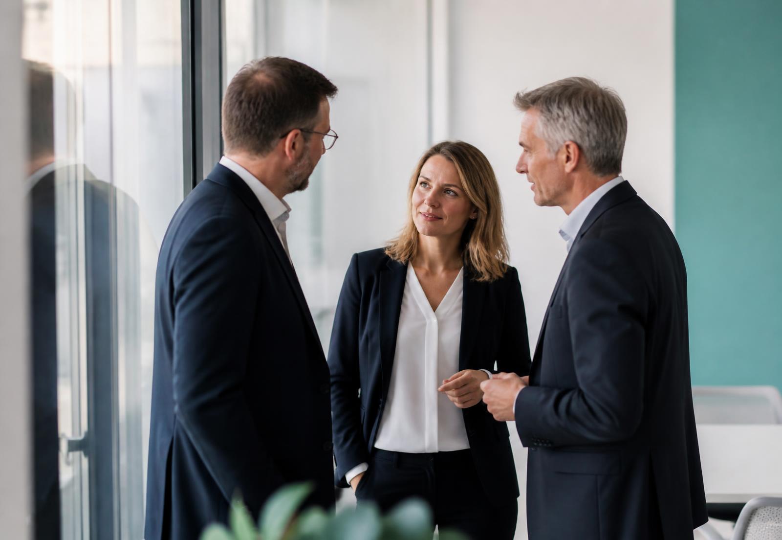 Führungskräfte im fokussierten Austausch